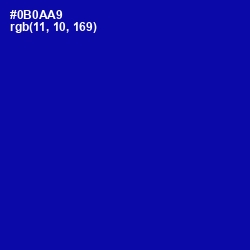 #0B0AA9 - Ultramarine Color Image