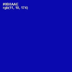 #0B0AAE - Ultramarine Color Image