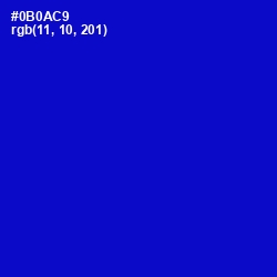 #0B0AC9 - Dark Blue Color Image