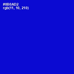 #0B0AD2 - Dark Blue Color Image