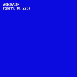 #0B0ADF - Dark Blue Color Image