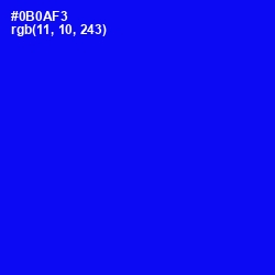 #0B0AF3 - Blue Color Image