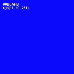 #0B0AFB - Blue Color Image