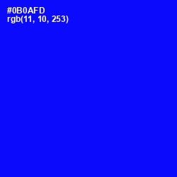 #0B0AFD - Blue Color Image