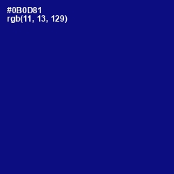 #0B0D81 - Navy Blue Color Image