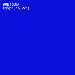 #0B10DD - Dark Blue Color Image