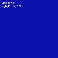 #0B11AA - Ultramarine Color Image