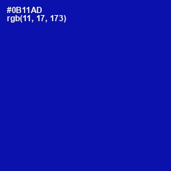 #0B11AD - Ultramarine Color Image