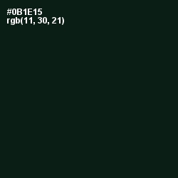 #0B1E15 - Racing Green Color Image