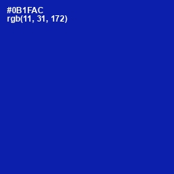 #0B1FAC - International Klein Blue Color Image