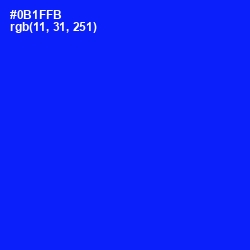 #0B1FFB - Blue Color Image