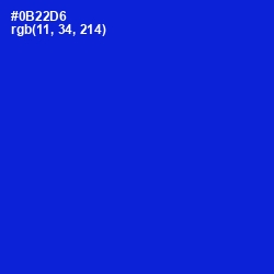 #0B22D6 - Dark Blue Color Image