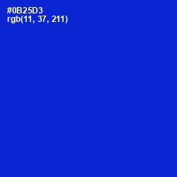 #0B25D3 - Dark Blue Color Image