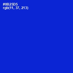 #0B25D5 - Dark Blue Color Image