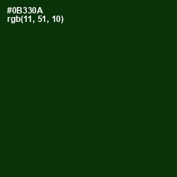 #0B330A - Deep Forest Green Color Image