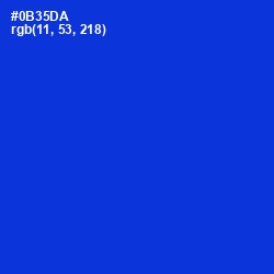#0B35DA - Dark Blue Color Image
