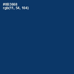 #0B3668 - Midnight Blue Color Image