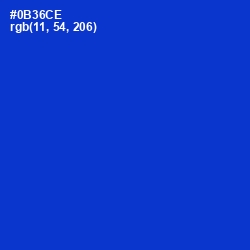 #0B36CE - Dark Blue Color Image