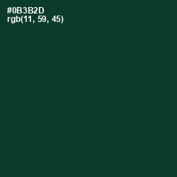#0B3B2D - Bottle Green Color Image