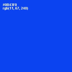 #0B43F0 - Blue Ribbon Color Image