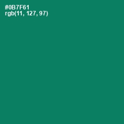 #0B7F61 - Pine Green Color Image