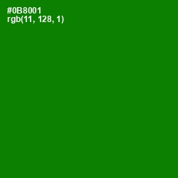 #0B8001 - Forest Green Color Image