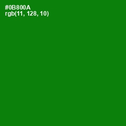 #0B800A - Forest Green Color Image