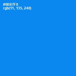 #0B87F0 - Dodger Blue Color Image