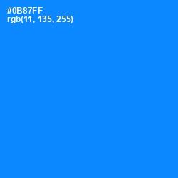 #0B87FF - Dodger Blue Color Image