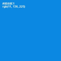 #0B88E1 - Dodger Blue Color Image