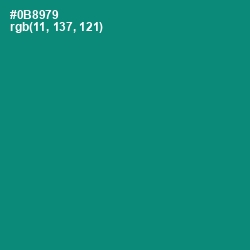 #0B8979 - Elf Green Color Image