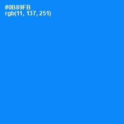 #0B89FB - Dodger Blue Color Image