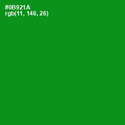 #0B921A - Forest Green Color Image