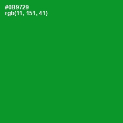 #0B9729 - Forest Green Color Image