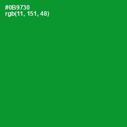 #0B9730 - Forest Green Color Image