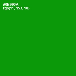 #0B990A - Forest Green Color Image