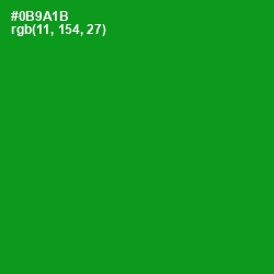 #0B9A1B - Forest Green Color Image