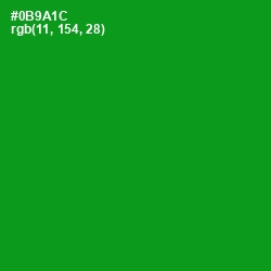 #0B9A1C - Forest Green Color Image