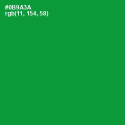 #0B9A3A - Forest Green Color Image