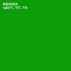 #0B9D0A - Forest Green Color Image