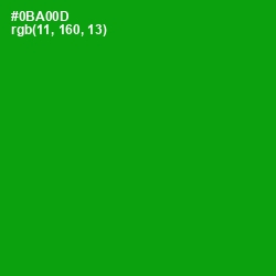 #0BA00D - Forest Green Color Image