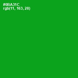 #0BA31C - Forest Green Color Image