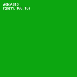 #0BA610 - Forest Green Color Image
