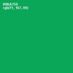 #0BA759 - Green Haze Color Image