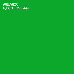 #0BA82C - Forest Green Color Image