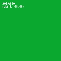 #0BA830 - Forest Green Color Image