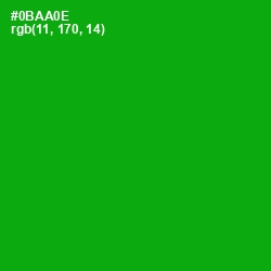 #0BAA0E - Forest Green Color Image