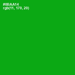 #0BAA14 - Forest Green Color Image