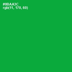 #0BAA3C - Forest Green Color Image