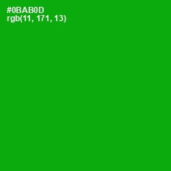 #0BAB0D - Forest Green Color Image